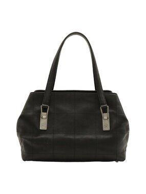 Chanel Choco Bar Shoulder Bag Mini Caviar Leather Black Silver